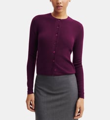 Cardigan droit en cachemire et soie Bompard