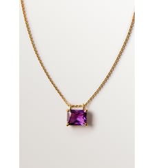 Collier en argent 925 plaqué en or jaune 18K avec améthyste rose Aristocrazy