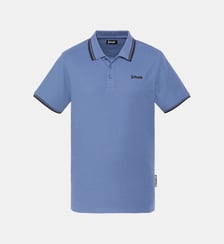 Polo noir en coton piqué Schott