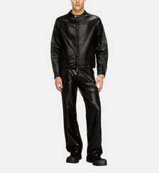 Blouson motard en JoggJeans enduit brillant Diesel
