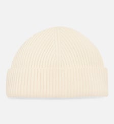 Bonnet Etiquette Cuir Ami unisexe en Laine AMI Paris