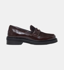 Mocassins en mix cuir et suède Maje