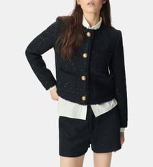 Veste courte effet tweed et sequins brodés Ikks