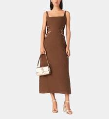 Robe longue en lin mélangé Maje