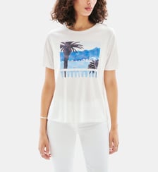 T-shirt tim-palme - Motif imprimé - Coton - Coupe droite Caroll