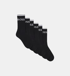 Lot de 6 paires de chaussettes courtes côtelées en coton mélangé BOSS