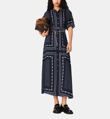 Robe longue fluide imprimée Maje