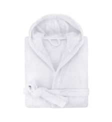 Peignoir capuche 100% Coton BIO, DOUCEUR NATURE Blanc Cerise