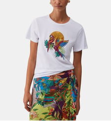 T-shirt avec imprimé et applications Liu Jo
