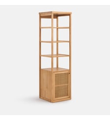Module de dressing, 1 porte, 3 étagères, en pin massif et cannage La Redoute Interieurs