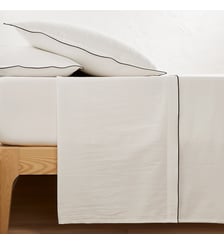 Drap plat en satin de coton lavé, 118 fils La Redoute Interieurs