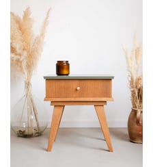 Table de chevet en bois Odile N°1407- Produit chiné Debongout