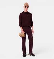 Mini sac messenger monogramme en cuir Lacoste