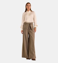 Pantalon Large Taupe Clair Lina Maison 123