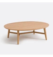 Table basse forme ovale, plaqué chêne, Yvan La Redoute Interieurs
