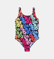 Maillot une pièce avec logo 3D en all-over Dsquared2