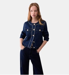 Veste en denim ajustée avec strass Liu Jo