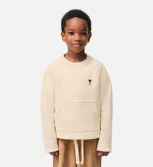 Sweatshirt Blanc Col Rond Ami de Coeur En Coton AMI Paris