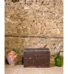 Coffre en bois marron foncé Lucien N°205- Produit chiné Debongout