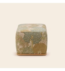 Pouf  Bois et jacquard Alisia Madura