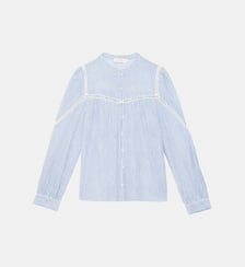 Blouse manches longues col mao imprimé à rayures BAYEN La Petite Etoile
