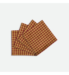 Lot de 4 serviettes de table à carreaux, en coton tissé teint La Redoute Interieurs