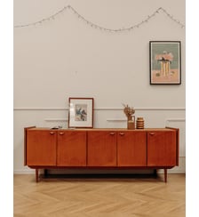 Longue enfilade en teck foncé Margaret N°419- Produit chiné Debongout