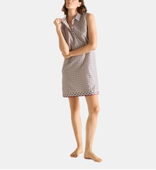Chemise de nuit courte col classique en satin Laurence Tavernier