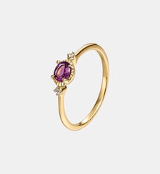Bague en argent 925 dorée 18 carats avec rhodolite et topaze Aristocrazy