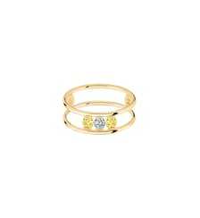 Bague HULA HOOP Trilogie - Diamant et saphirs jaunes, poids total 0,35ct approx.  - Or jaune 750‰ La Brune & La Blonde