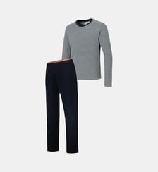 Ensemble pyjama haut marinière et short bleu marine en coton Le Slip Francais