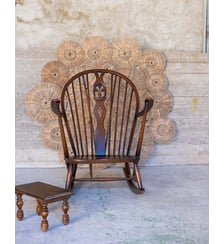Rocking-chair anglais en hêtre Alibert N°101- Produit chiné Debongout