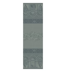 Chemin de table pur coton antitache motif jacquard gris Arcades cendre Garnier Thiebaut