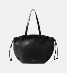 Cabas cuir lisse souple logo doré Claudie Pierlot