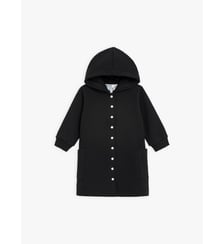 manteau layette en molleton de coton noir Agnès b.