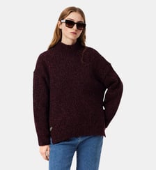 Pull col montant maille moulinée laine Lacoste