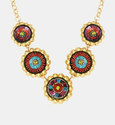 Collier chaîne Angèle ronds brodés  - Angele Satellite