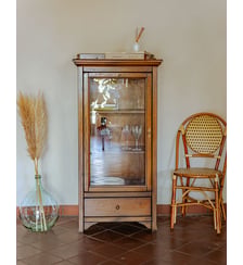 Vitrine en merisier patiné Victoria N°1295- Produit chiné Debongout
