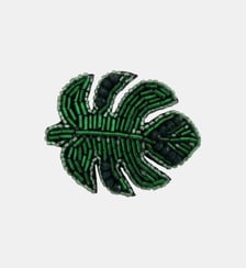 Broche feuille de monstera verte Balaboosté