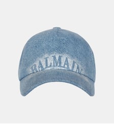 Casquette en denim Balmain