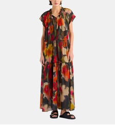 Robe otero en voile de coton imprimé Momonì