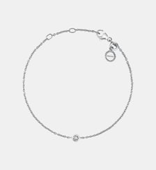 Bracelet solitaire en argent 925 avec topaze blanche Aristocrazy