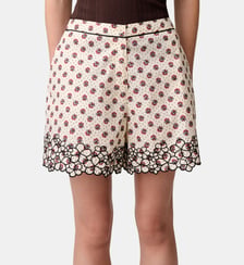 Short popeline broderie fleur Claudie Pierlot