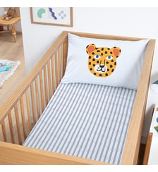 Drap-housse bébé, percale de coton, bonnet 17cm, imprimé animaux La Redoute Interieurs