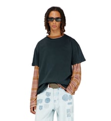 T-shirt avec bords effilochés et détails en cristal Diesel