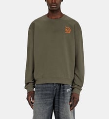 Sweat-shirt avec broderie et imprimé flock Diesel
