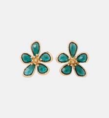 Boucles d'oreilles fleurs avec strass Balaboosté