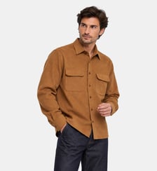 Chemise en flanelle marron avec poches poitrine Atelier Privé