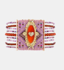 Bracelet perles régalbles avec cabochon central cœur KALUMEY Hipanema