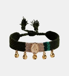 Bracelet en tissu réglable avec cabochon central et pampilles CIPRA Hipanema
